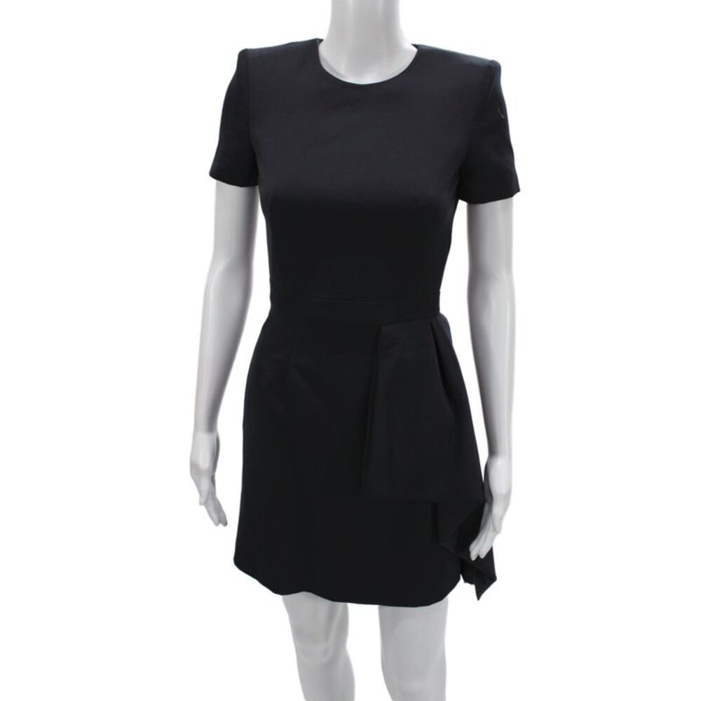 Alexander McQueen Women Sheath Mini Dress Black 100% Virgin Wool Size 36